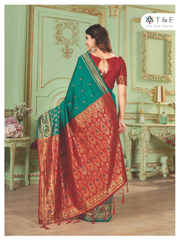 T And E Anika Silk Colors Party Wear Sarees Catalog